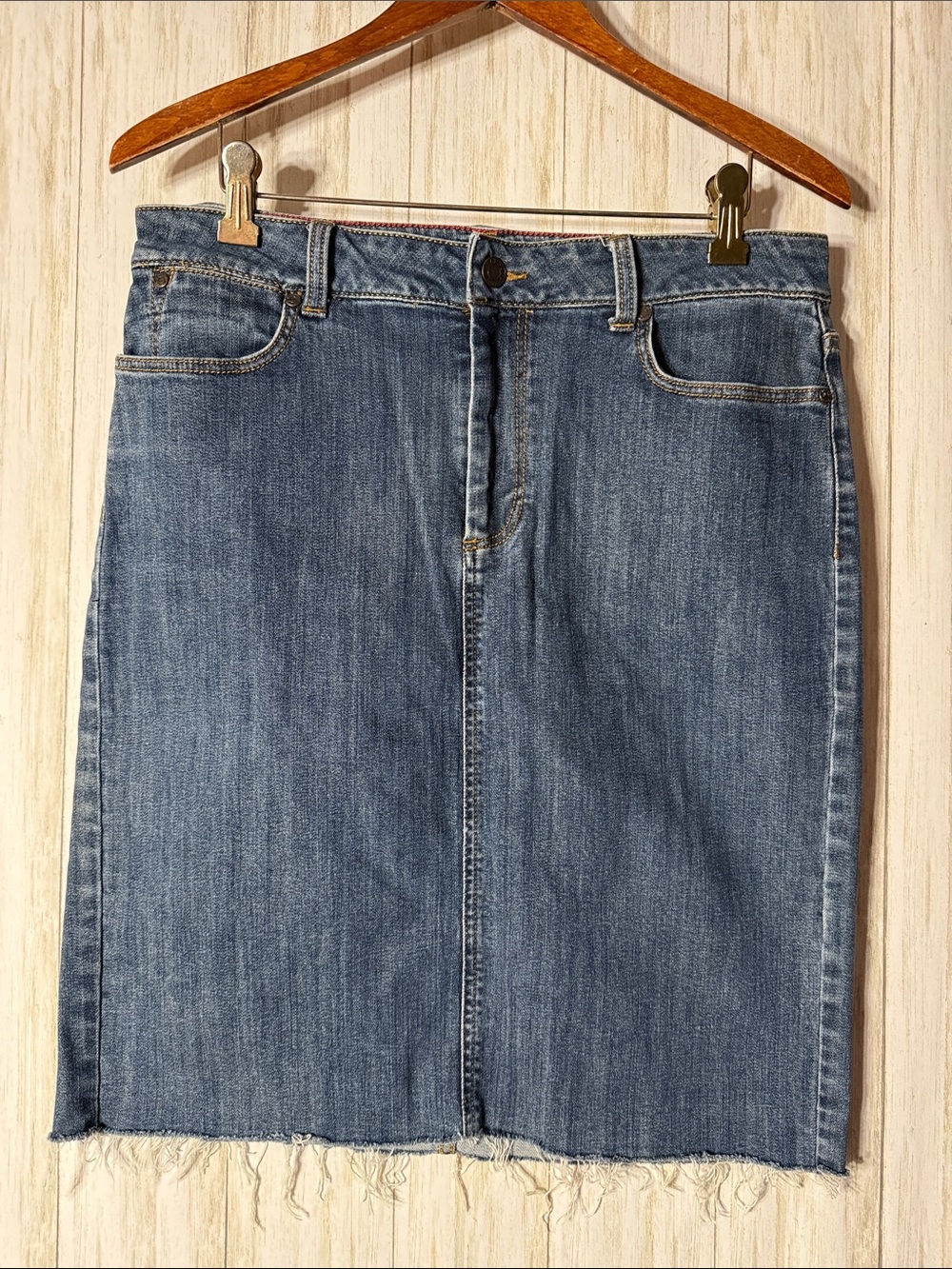 Talbots Blue Denim Straight Jeans Skirt
